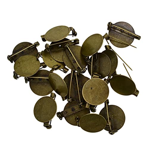 20 Stück runde Broschenbasis, blanko, Sicherheitsnadeln, Bronze, 20 Stück, Bronze, 20 mm 20 Stück runde Broschenbasis, blanko, Sicherheitsnadeln, Bronze, 20 Stück, Bronze, 20 mm von Geardeangloow