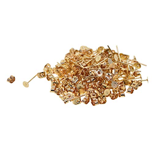 200 Stück 4 mm Eisen-Ohrringpfosten und Verschlüsse für DIY-Ohrringe, Hellgold 200 Stück 4 mm Eisen-Ohrringpfosten und Verschlüsse für DIY-Ohrringe, Hellgold von Geardeangloow
