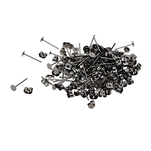 200 Stück 4 mm Eisen-Ohrringpfosten und Verschlüsse für DIY-Ohrringe, Schwarz 200 Stück 4 mm Eisen-Ohrringpfosten und Verschlüsse für DIY-Ohrringe, Schwarz von Geardeangloow