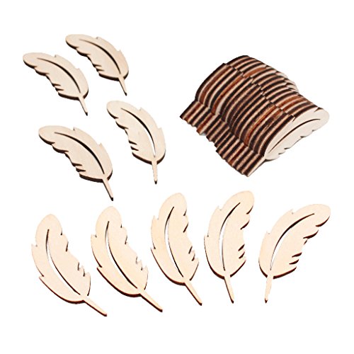 25 Stück unlackierte Holzfedern Form Holzstücke für Scrapbooking 50 mm 25 Stück unlackierte Holzfedern Form Holzstücke für Scrapbooking 50 mm von Geardeangloow