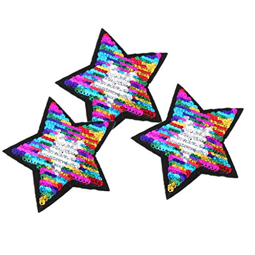 3 Stück glitzernde Pailletten Stern Patch Glitzer Applikation Nähen Aufkleber B 100 x 100 mm 3 Stück glitzernde Pailletten Stern Patch Glitzer Applikation Nähen Aufkleber B 100 x 100 mm von Geardeangloow