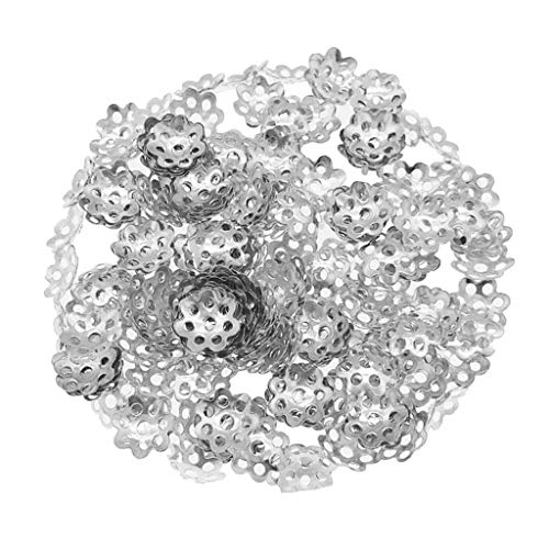 300 Stück Eisen-Blumen-Perlen, Abstandshalter für Schmuckherstellung, 8 mm, silberfarben 300 Stück Eisen-Blumen-Perlen, Abstandshalter für Schmuckherstellung, 8 mm, silberfarben von Geardeangloow