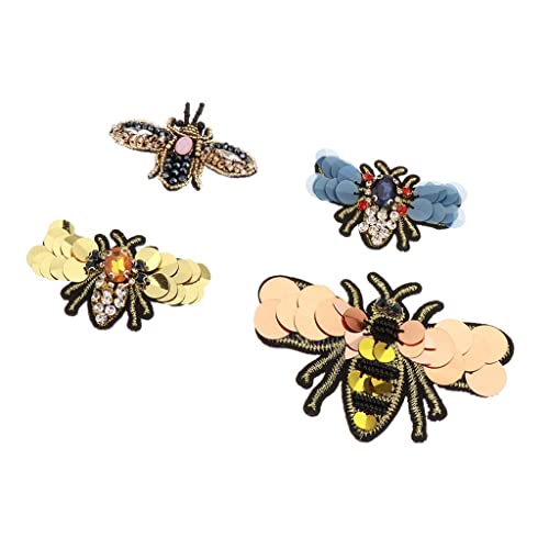 4 Stück/Set Bienen Pailletten Strass Perlen Applikation Patches Verzierungen 4 Stück/Set Bienen Pailletten Strass Perlen Applikation Patches Verzierungen von Geardeangloow