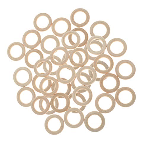 50 Stück 35 mm natürliche Holzschlaufenringe aus Holz für DIY-Schmuck von Geardeangloow