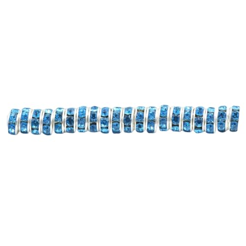 50 Stück Strass-Rondelle mit großem Loch, Abstandshalter, Bastelbedarf, lose Perlen für DIY-Armband, Zubehör, Seeblau, 8 mm, 50 Stück von Geardeangloow