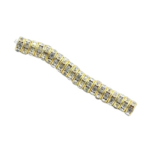 50 Stück Strass-Rondelle mit großem Loch, Abstandshalter, Schmuck, mehrfarbig, lose Perlen, DIY, Ohrringe, Halskette, Gold, 8 mm, 50 Stück von Geardeangloow