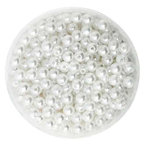 500 Stück 6 mm runde Kunststoff-Imitationsperlen Abstandshalter Perlen DIY Handwerk Weiß 500 Stück 6 mm runde Kunststoff-Imitationsperlen Abstandshalter Perlen DIY Handwerk Weiß von Geardeangloow