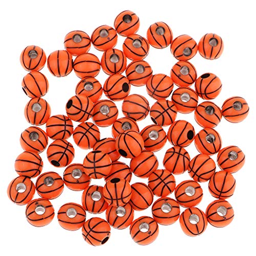 60 Stück Kunstharz-Sport-Basketballperlen, runde Perlen, Bastelbedarf, Orange 60 Stück Kunstharz-Sport-Basketballperlen, runde Perlen, Bastelbedarf, Orange von Geardeangloow