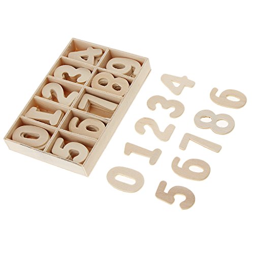 60 x Holzzahlen 0–9, unlackiert, Bildungsnummern, Kinder, frühes Lernen 60 x Holzzahlen 0–9, unlackiert, Bildungsnummern, Kinder, frühes Lernen von Geardeangloow