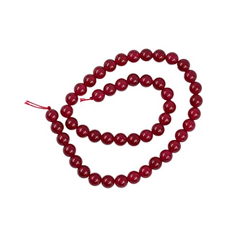 8 mm natürlicher glatter rubinroter Jade-Edelstein, rund, lose Perlen, Strang, 38,1 cm, DIY von Geardeangloow