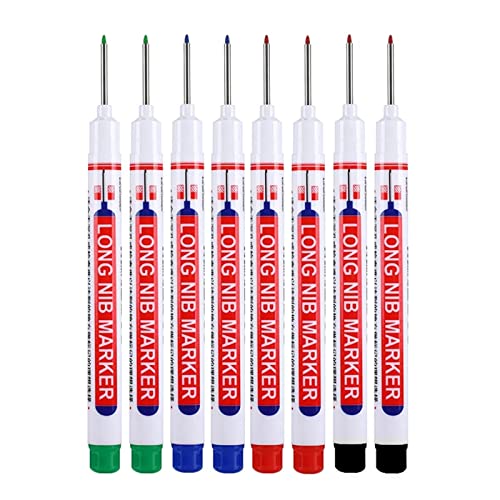 8 x Marker mit langem Kopf, tiefe Reichweite, Holzbearbeitung, Hardware, Steinstift, Log, 8 Stück, Schwarz, Blau, Grün, Rot 8 x Marker mit langem Kopf, tiefe Reichweite, Holzbearbeitung, Hardware, Steinstift, Log, 8 Stück, Schwarz, Blau, Grün, Rot von Geardeangloow