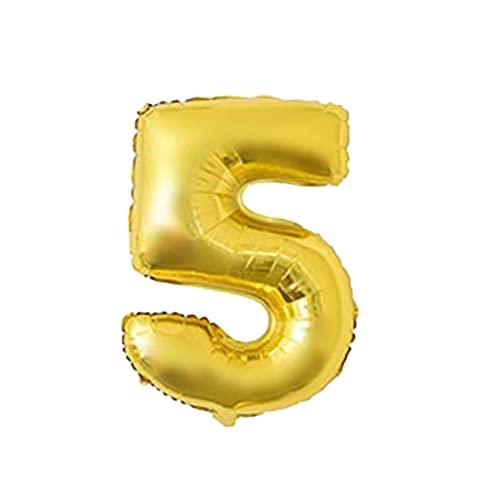 81,3 cm großer Zahlenballon, dekorativer Aluminiumfolienballon, Geburtstag, Hochzeit, Party, Urlaub, Geschenk, Dekoration, Stil 5, Gold von Geardeangloow
