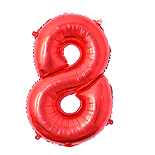 81,3 cm großer Zahlenballon, dekorativer Aluminiumfolienballon, Geburtstag, Hochzeit, Party, Urlaub, Geschenk, Dekoration, Stil 8, Rot von Geardeangloow