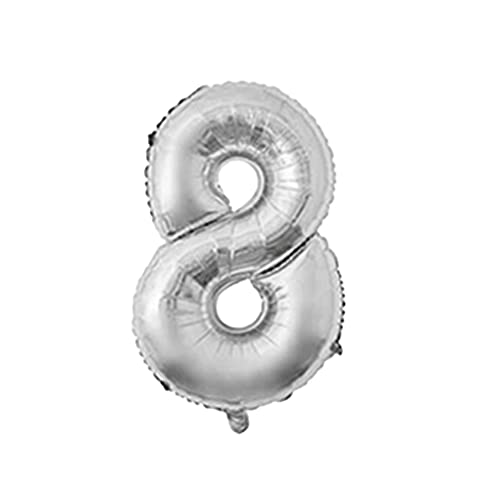 81,3 cm großer Zahlenballon, dekorativer Aluminiumfolienballon, Geburtstag, Hochzeit, Party, Urlaub, Geschenk, Dekoration, Stil 8, Silber 81,3 cm großer Zahlenballon, dekorativer Aluminiumfolienballon, Geburtstag, Hochzeit, Party, Urlaub, Geschenk, Dekoration, Stil 8, Silber von Geardeangloow