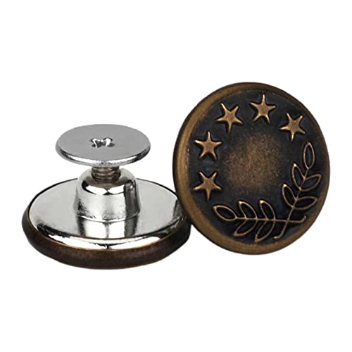 Abnehmbare Jeansknöpfe, abnehmbar, reduziert die Taillengröße für Cowboy-Kleidung, bronzefarbener Stern, 17 mm, 3 Stück Abnehmbare Jeansknöpfe, abnehmbar, reduziert die Taillengröße für Cowboy-Kleidung, bronzefarbener Stern, 17 mm, 3 Stück von Geardeangloow