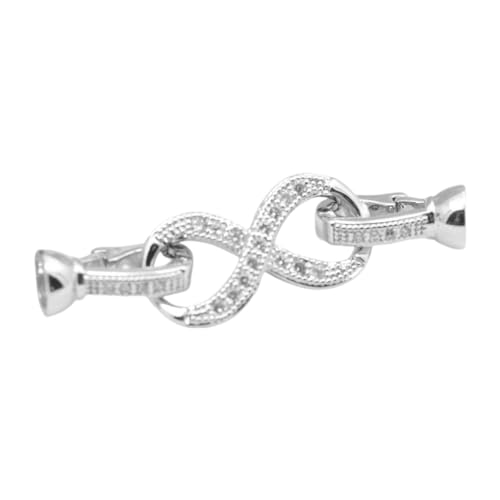 Armband Halskette Verschluss Armreif Mode Zirkon Haken Funkelnd Zart Schmuck Handwerk DIY Findet Ersatz Weiß Gold von Geardeangloow