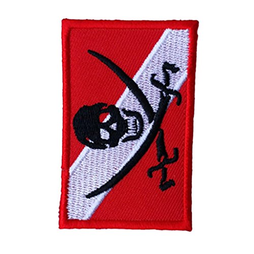 Bestickter Aufnäher zum Aufbügeln, Piratenflagge, Souvenir für Taucher Bestickter Aufnäher zum Aufbügeln, Piratenflagge, Souvenir für Taucher von Geardeangloow