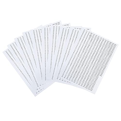 DMC Floss Zahlenaufkleber, Klassifizierungsetiketten, Buchstaben, Stichwerkzeug, Weiß, Schwarz, Weiß, 10 Stück von Geardeangloow