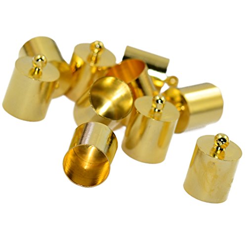 Endkappen aus Messing für 9 mm und 10 mm Kordel, Schmuck, Halskette, Gold, 10 Stück von Geardeangloow