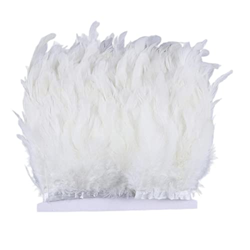 Fransenband mit Hahn, Federn, zum Basteln, für Hüte, Kleidung, 2 m, Weiß Fransenband mit Hahn, Federn, zum Basteln, für Hüte, Kleidung, 2 m, Weiß von Geardeangloow
