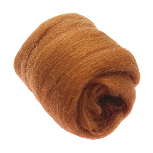 Geardeangloow 10g Weiche Wolle Roving Filzwolle für DIY Nadelfilzen Handwerk Braun von Geardeangloow