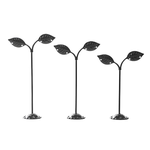 Geardeangloow 3 Stück Metall Ohrring Display Ständer Abnehmbar Stilvolle Blattform Ersatz Eardrop Anhänger Basis Zubehör Schwarz Geardeangloow 3 Stück Metall Ohrring Display Ständer Abnehmbar Stilvolle Blattform Ersatz Eardrop Anhänger Basis Zubehör Schwarz von Geardeangloow