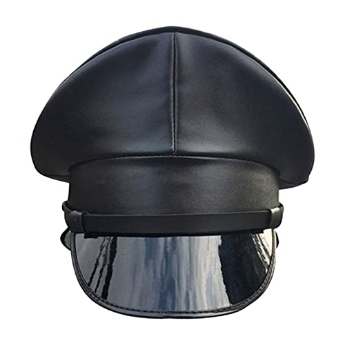 Geardeangloow Captain Hat Uniform Deluxe Kunstleder für Nachtclub Herren Damen Unisex Schwarz 57, 57 Größe Geardeangloow Captain Hat Uniform Deluxe Kunstleder für Nachtclub Herren Damen Unisex Schwarz 57, 57 Größe von Geardeangloow