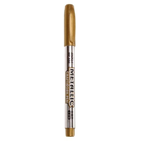 Geardeangloow DIY Crafting Metallic Pen Gold Silber Kunststoff Marker Malerei Metallic Stifte Gold, 1 Stück Geardeangloow DIY Crafting Metallic Pen Gold Silber Kunststoff Marker Malerei Metallic Stifte Gold, 1 Stück von Geardeangloow