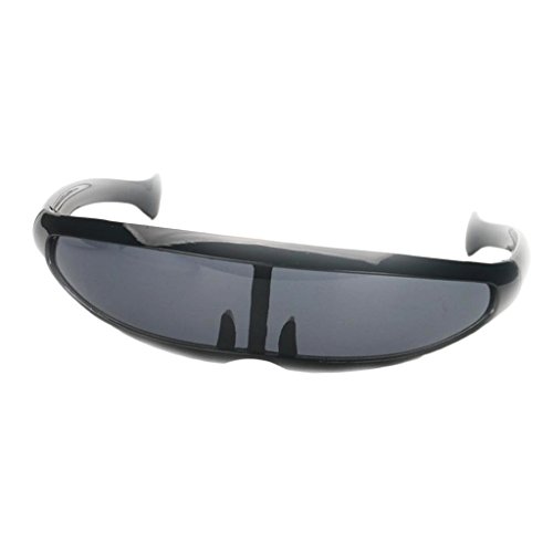 Geardeangloow Futuristische Sonnenbrille mit schmalem Objektiv, schwarzer Rahmen, schwarz verspiegelt Geardeangloow Futuristische Sonnenbrille mit schmalem Objektiv, schwarzer Rahmen, schwarz verspiegelt von Geardeangloow