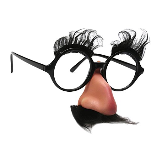 Geardeangloow Lustige schwarze Schnurrbart Augenbrauen große Nase Unisex Halloween Kostüm Party Brille Geardeangloow Lustige schwarze Schnurrbart Augenbrauen große Nase Unisex Halloween Kostüm Party Brille von Geardeangloow