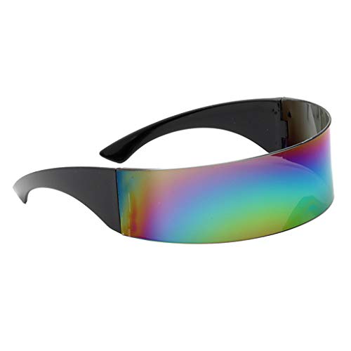 Geardeangloow One Piece Shield Wrap Mirror Sunglasses Futuristic Glasses Prop Multicolor Geardeangloow One Piece Shield Wrap Mirror Sunglasses Futuristic Glasses Prop Multicolor von Geardeangloow