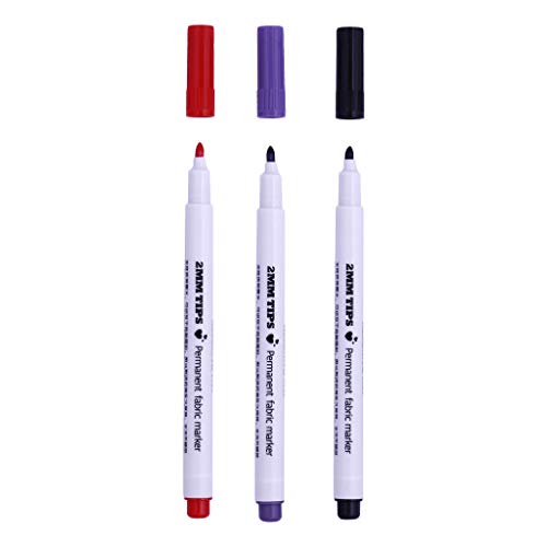 Geardeangloow Permanenter Stoff-Marker, T-Shirt-Stifte für Kleidung, Schuhe, 3 Farben, 3 Stück Geardeangloow Permanenter Stoff-Marker, T-Shirt-Stifte für Kleidung, Schuhe, 3 Farben, 3 Stück von Geardeangloow