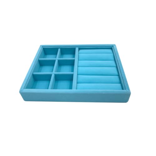 Geardeangloow Schmuckkästchen, Organizer, Halsketten, Ablagetablett, Samtplatte, Anhänger, Ring, modisch, rechteckig, massiv, hellblau, Bullet Grid Plate Geardeangloow Schmuckkästchen, Organizer, Halsketten, Ablagetablett, Samtplatte, Anhänger, Ring, modisch, rechteckig, massiv, hellblau, Bullet Grid Plate von Geardeangloow