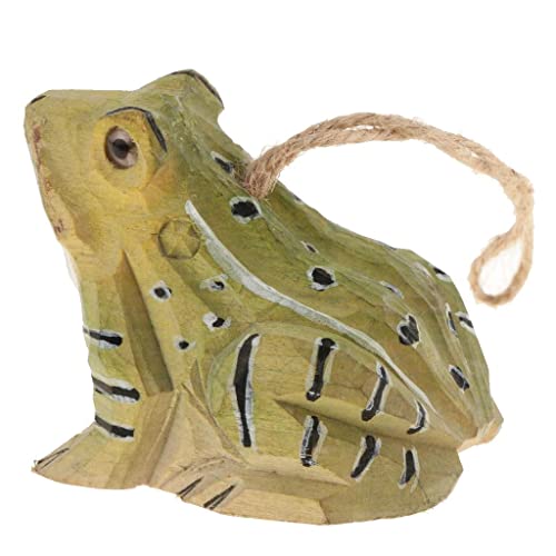 Geschnitzte Holzdekoration, zum Aufhängen, Dekoration, Basteln, Ornamente, 6,5 x 4,7 x 5,5 cm, Frosch Geschnitzte Holzdekoration, zum Aufhängen, Dekoration, Basteln, Ornamente, 6,5 x 4,7 x 5,5 cm, Frosch von Geardeangloow