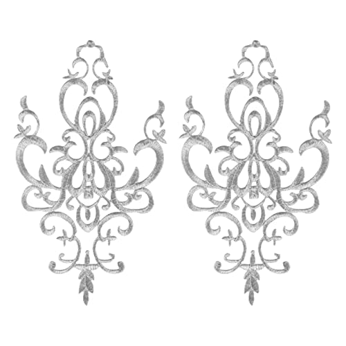 Gestickte Applikation zum Aufnähen auf Blumenstickerei Patch für Cosplay Kostüme Silber 26,5 x 15 cm Gestickte Applikation zum Aufnähen auf Blumenstickerei Patch für Cosplay Kostüme Silber 26,5 x 15 cm von Geardeangloow
