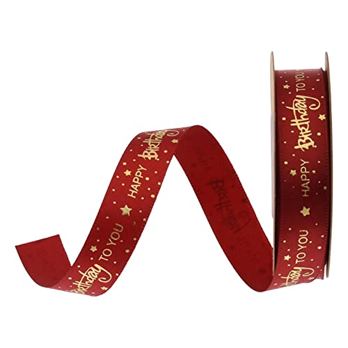 Happy Birthday Bänder DIY Geschenkverpackung für Kuchenschachtel, Blumen, Rot, 20 Yard, 1,5 cm Happy Birthday Bänder DIY Geschenkverpackung für Kuchenschachtel, Blumen, Rot, 20 Yard, 1,5 cm von Geardeangloow