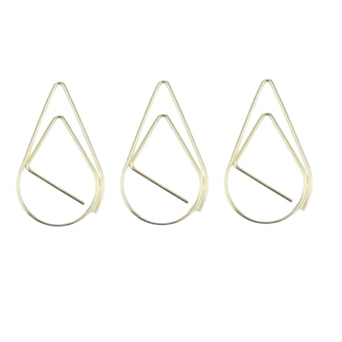 Kleine Büroklammern, Wassertropfenform, Metall, Zuhause, Büro, Schule, Dokumente, Aktenklammern, tragbar, Schreibwaren für Gold, 50 Stück von Geardeangloow