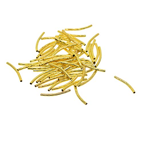 Nudelperlen, graviert, gebogen, zur Schmuckherstellung, 25 x 2 mm, goldfarben, 50 Stück Nudelperlen, graviert, gebogen, zur Schmuckherstellung, 25 x 2 mm, goldfarben, 50 Stück von Geardeangloow