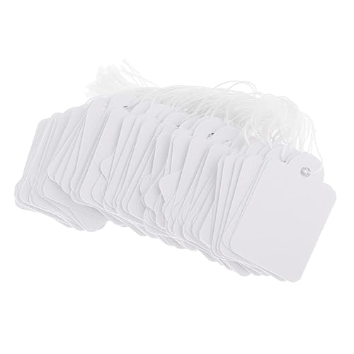 Papieranhänger mit Schnur zum Aufhängen, für Geburtstag, 25 x 15 mm, Weiß, 100 Stück Papieranhänger mit Schnur zum Aufhängen, für Geburtstag, 25 x 15 mm, Weiß, 100 Stück von Geardeangloow