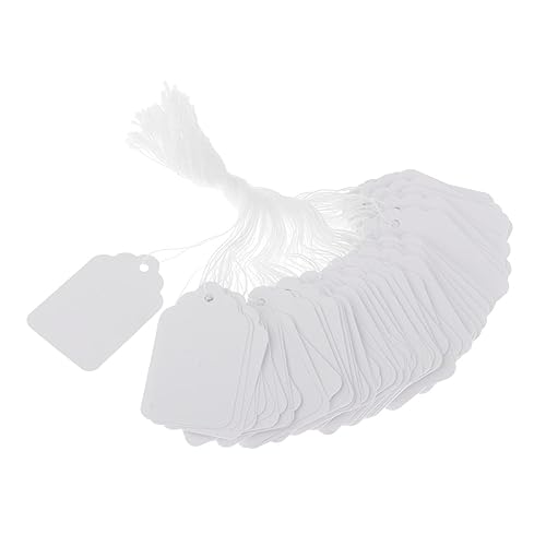 Papieranhänger mit Schnur zum Aufhängen, für Geburtstag, 48 x 30 mm, Weiß, 100 Stück Papieranhänger mit Schnur zum Aufhängen, für Geburtstag, 48 x 30 mm, Weiß, 100 Stück von Geardeangloow