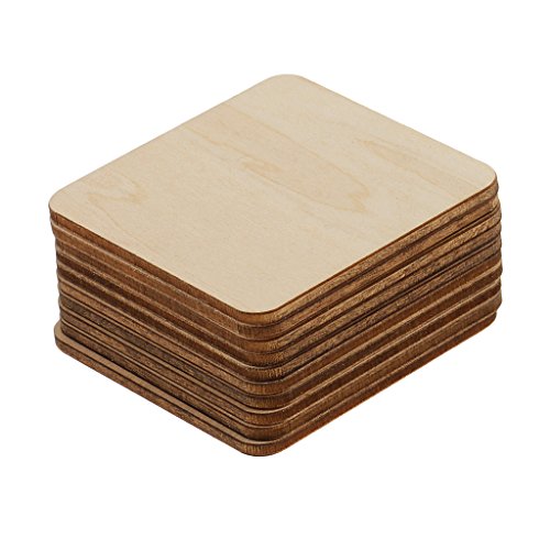 Quadratische MDF-Holzstücke, unlackiert, blanko, 60 x 60 mm, 10 Stück von Geardeangloow