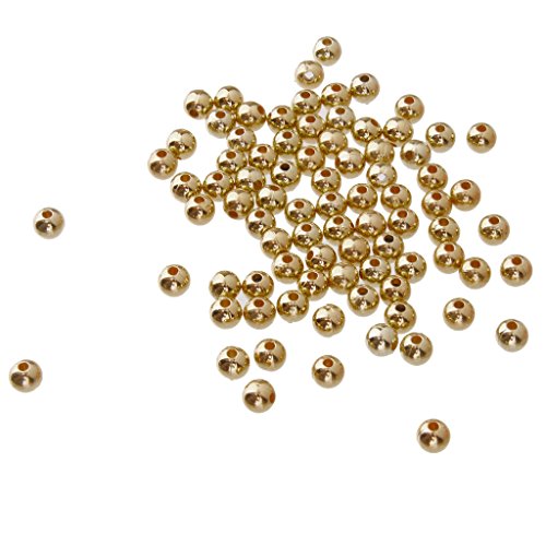 Rocailles-Perlen, Acrylperlen, Lot in Gold, Damenschmuck, lose Samen, 6 mm, 100 Stück von Geardeangloow