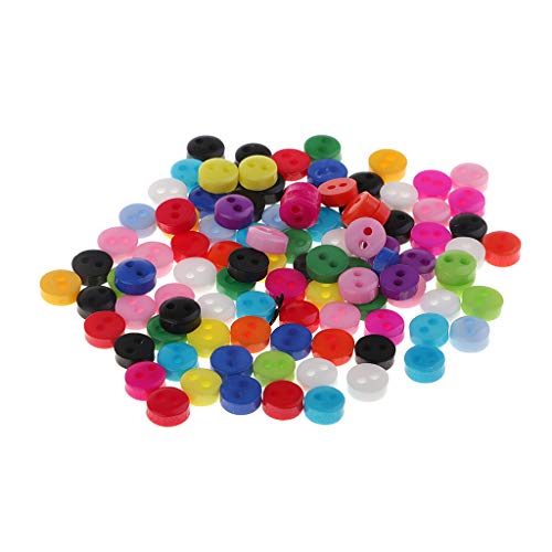 Runde Knöpfe aus Kunstharz mit 2 Löchern, zum Nähen, Basteln, Scrapbooking, 6 mm, 100 Stück Runde Knöpfe aus Kunstharz mit 2 Löchern, zum Nähen, Basteln, Scrapbooking, 6 mm, 100 Stück von Geardeangloow
