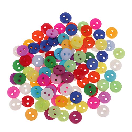 Runde Knöpfe aus Kunstharz mit 2 Löchern, zum Nähen, Basteln, Scrapbooking, 9 mm, 100 Stück von Geardeangloow
