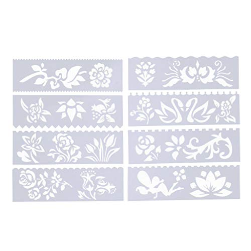 Schablonen-Set für Tagebuch, Zeichnen, 8 Stück, Scrapbooking, DIY-Karte, Blumen Schablonen-Set für Tagebuch, Zeichnen, 8 Stück, Scrapbooking, DIY-Karte, Blumen von Geardeangloow