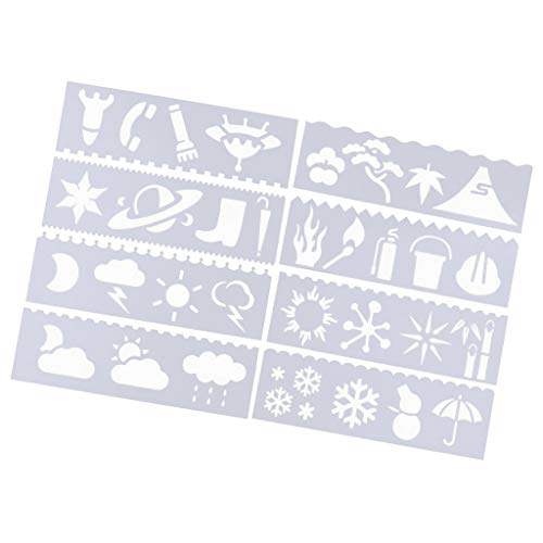 Schablonen-Set für Tagebuch, Zeichnung, 8 Stile, Scrapbooking, DIY-Karte, Wetter von Geardeangloow