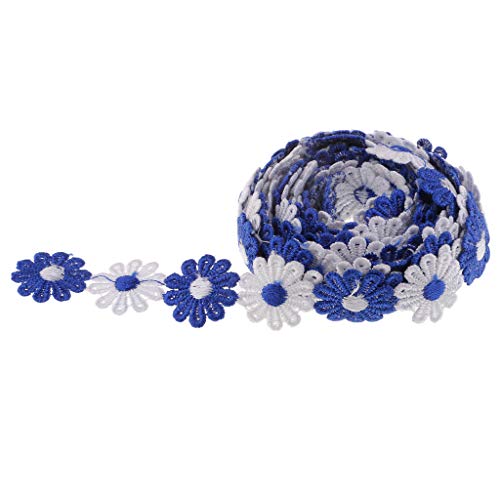 Spitzenband mit Gänseblümchen, Stickerei, 25 mm, Blau, 25 mm Spitzenband mit Gänseblümchen, Stickerei, 25 mm, Blau, 25 mm von Geardeangloow