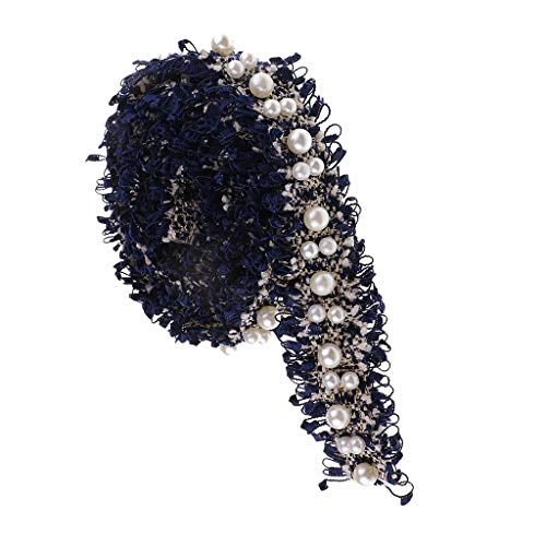 Spitzenband mit Perlen, zum Aufnähen auf Kleidung, Dekoration, Dunkelblau, 91 cm Spitzenband mit Perlen, zum Aufnähen auf Kleidung, Dekoration, Dunkelblau, 91 cm von Geardeangloow