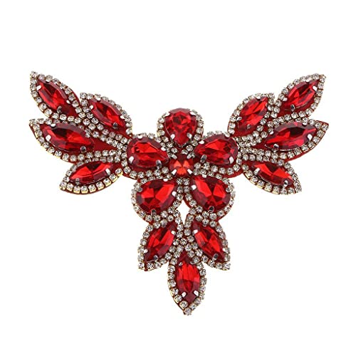 Strass-Applikationen zum Aufnähen mit transparenter Unterseite, flache Rückseite, Rot Strass-Applikationen zum Aufnähen mit transparenter Unterseite, flache Rückseite, Rot von Geardeangloow