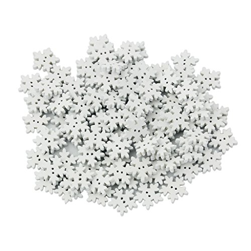 Weiße Schneeflocken-Holzknöpfe zum Basteln, 17 mm, 100 Stück Weiße Schneeflocken-Holzknöpfe zum Basteln, 17 mm, 100 Stück von Geardeangloow